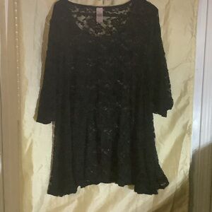 PINK Coconut Boutique  Black Lace Blouse